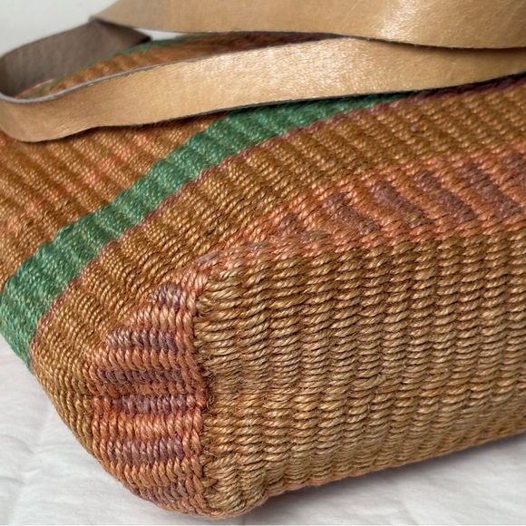 Aztec Boho Southwestern Southern Western Woven Natural Fiber Tote Purse Bag - Picture 4 of 16